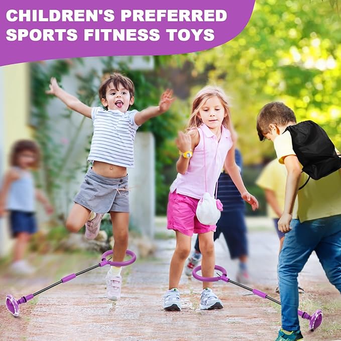 Skip Ball for Kids, Portable Foldable Colorful Flash Wheel Swing Ball Sports Fitness Toys for Girls & Boys,Toy for Kids & Adults. Gifts for Mom Women & Girls Toys Age 5-10 Years