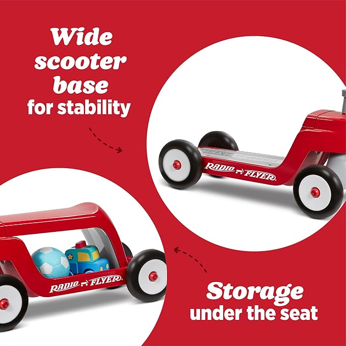 Radio Flyer Scoot 2 Scooter, Blue, for Kids Ages 1-4, Ride On Toy or 4-Wheel Kids Scooter, Durable Wheels and Frame, Converts Easily with Flip Deck, Toddler Ride On Toys (Amazon Exclusive)