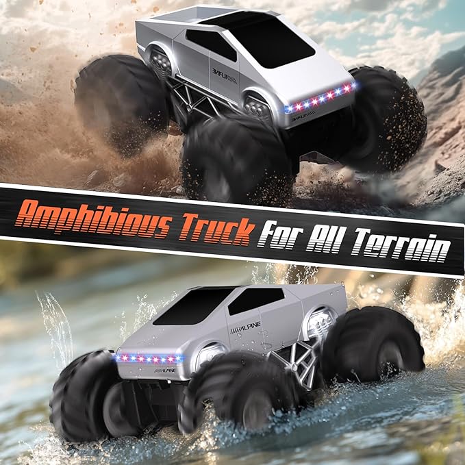 Remote Control Car, 1:16 RC Cars Scale All Terrain Electric Vehicle, LED Lights Toys Monster Trucks, Brithday Gift for Boys Girls & Adults