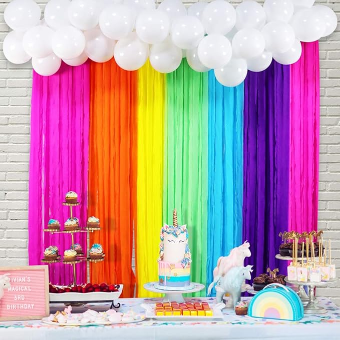 Rainbow Party Backdrop with Balloon Garland, Rainbow Cloud Birthday Photo Backdrops Props Booth Rainbow Balloon Arch Kit for Kids Rainbow Birthday Decorations Baby Shower Photography