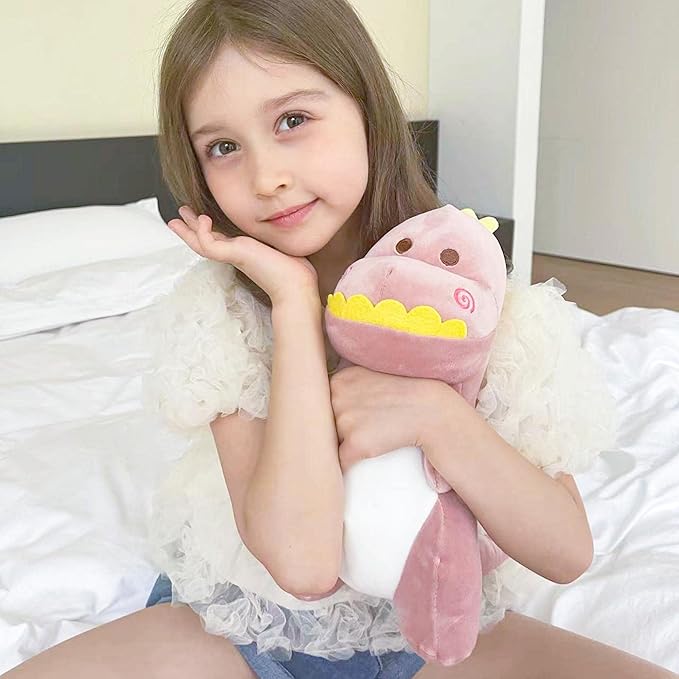 Dinosaur Stuffed Animal, 12in Pink T-Rex Plush Toy, Soft Dino Plushie for Kids Boys Girls