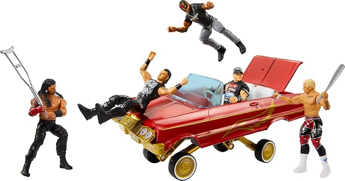 Mattel WWE Action Figure & Toy Vehicle Set, Rey Mysterio Main Event Figure & Lucha Low Rider Car with Launching Action & Hydraulics (Amazon Exclusive)