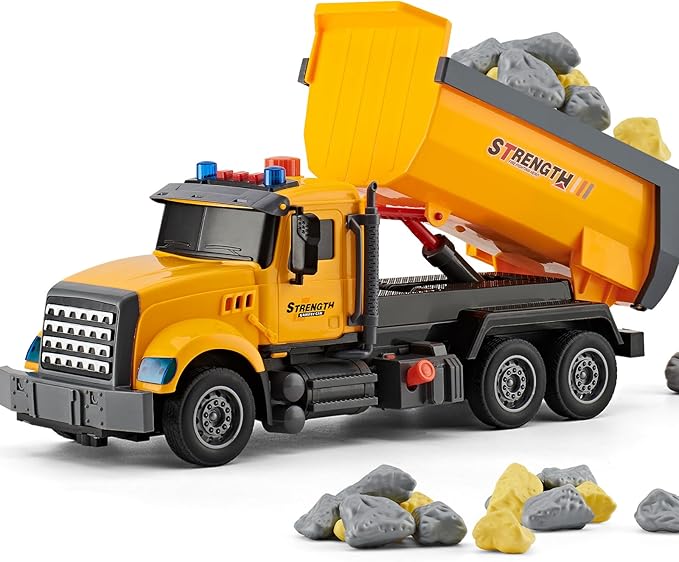 Large Dump Truck Toys for 3 4 5 6 7 8 Year Old Boys, Lights and Sounds Truck Vehicles Toy for Kids Childs Toddlers Christmas Birthday Gift