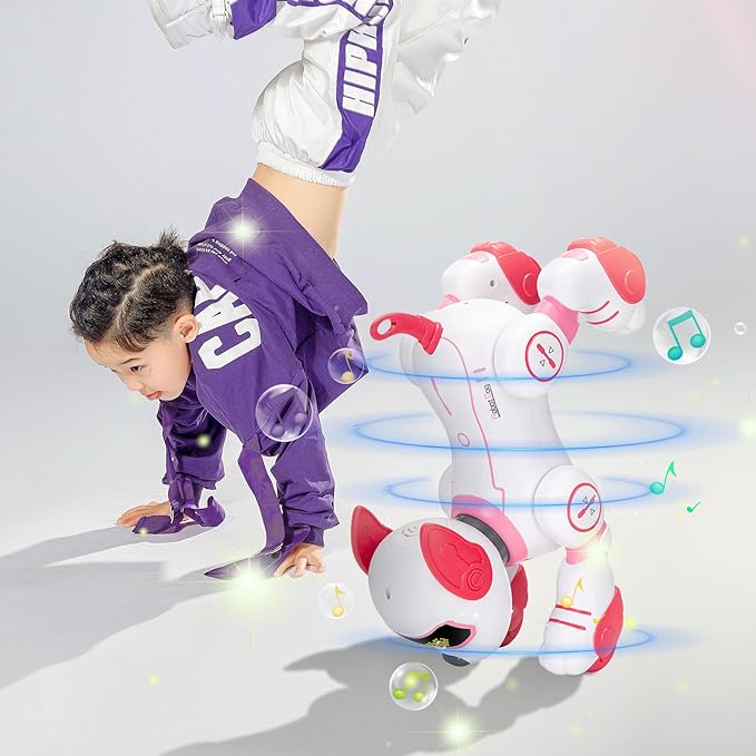 Remote Control Robot Dog Toy: Programmable Robotic Puppy for Kids Smart Interactive Robot Pet Dog Dancing Singing Stunt Animal Toy for Toddler Toys 3-8 Year Gift