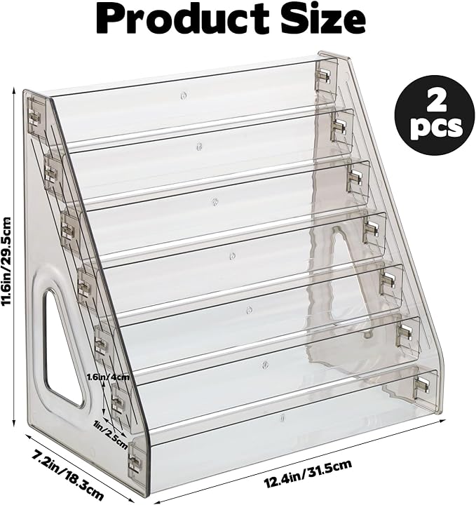 2 Pack 7 Layers Clear Display Shelf for Funko Pop Clear Acrylic Display Case for Miniature Mini Action Storage Mini Collectible Toys Display Shelf for Bitty Pop Compatible with Bitty Pops Funko(Gray)