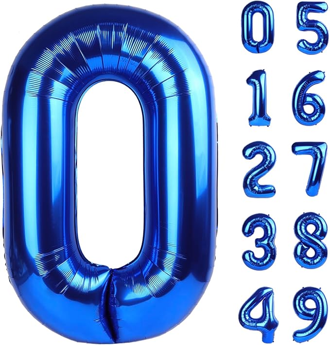Big Navy Blue 0 Number Balloon 40 Inch, Foil 0 Number Balloons, Number Zero Balloons for 10 20 30 40 50 60 70 80 90 100 Women Men Birthday Party, 2025 NumberBalloon Anniversary Graduations Decorations