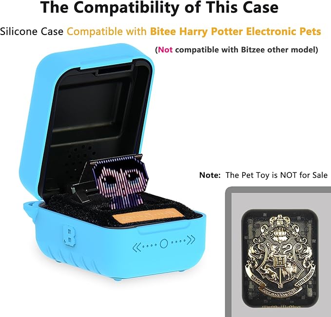 Silicone Case for Bitzee Harry Potter Interactive Digital Pet, Protective Cover for Harry Potter Bitzee Virtual Electronic Pets Accessories (Blue Case)