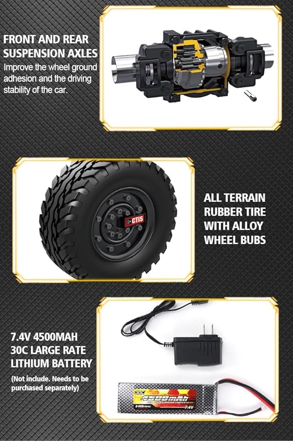 HG 4x4 P415A RC Off-Road Vehicles for 1/10 Pick-up Remote Control Cars Motor Servo ESC Hobby Grade Model(Grey)