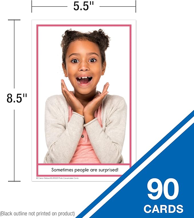 Key Education Photo Conversation Cards—Social Emotional Flash Cards For Children With Autism and Aspergers, Behavioral and Communication Skills Practice, Educational Games for Kindergarten+ (90 pc)
