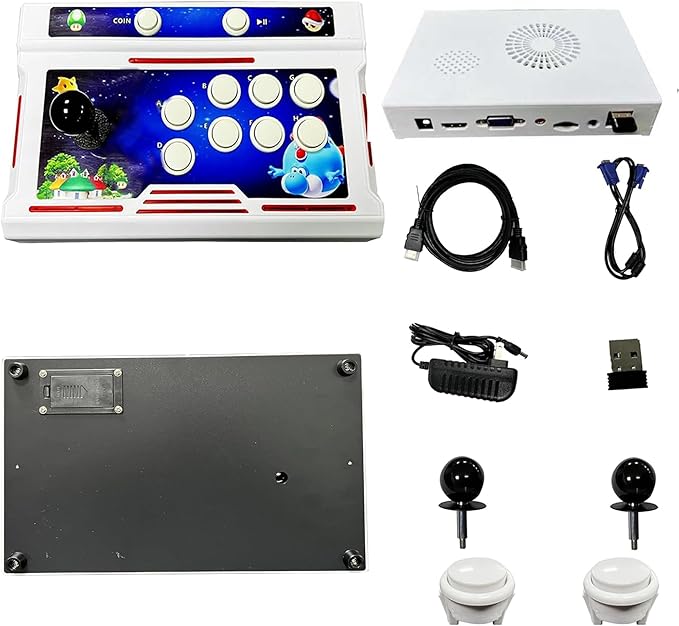 FVBADE[32000 Games in 1 78S Pandora Box Arcade Game Console Bluetooth Function Compatible PC & Projector & TV,3D Games 4 Players Category Favorite List Save/Search/Hide/Pause/Delete.