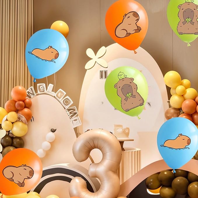 Animal Balloons, 60Pcs 12 Inch Orange Green Blue Party Latex Balloons for Children Kids Boy Girl Animal-themed Birthday Animal Party Decorations Baby Shower Supplies