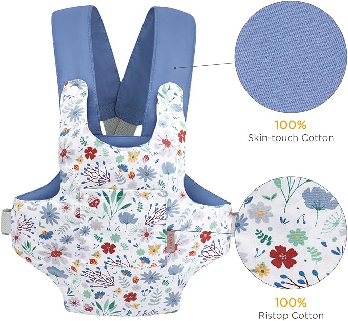 GAGAKU Baby Doll Carrier for Toddler Toy Baby Carrier for Dolls Accessories Doll Carriers for Kids – Blue (Pinecones)