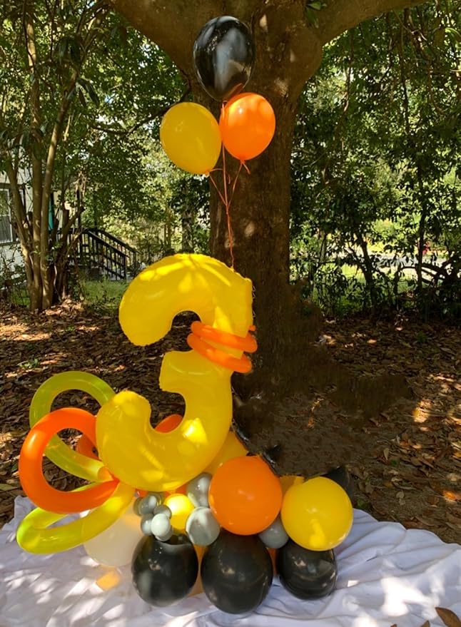 40 Inch Large Numbers Balloon, 4 Yellow Ballon for 4th 14 40 44 Birthday Party, Balloon 4 Number for Graduations Wedding Supplies