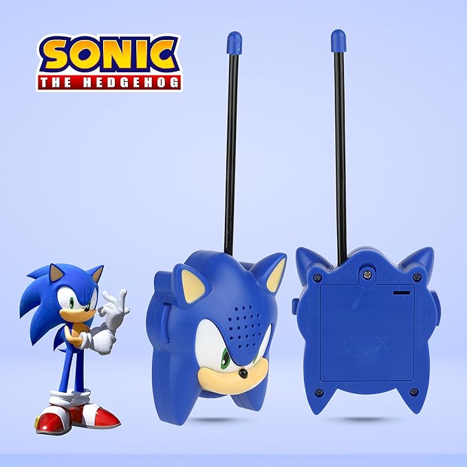 Sonic Molded Walkie Talkie for Kids, Safe and Flexible Antenna, Over 1000ft Range, Easy-to-Use, Power Switch, Belt Clip, Pack of 2, Camping Accessories, 2-Pack, Outdoor Toys