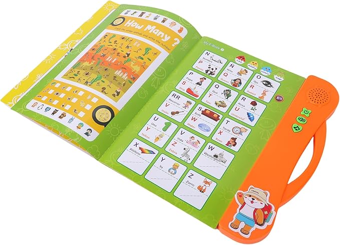 JTLB Interactive Bilingual Learning Book with Electronic Bilingual Toy for Kids, Spanish English Talking Book for Early Learners