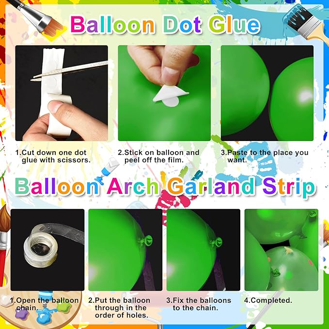 Paint Party Decorations 300 Pcs Paint Splatter Plates Napkins Cups Banner Balloons Tablecloth Colorful Graffiti Art Birthday Party Decorations Sip Party Supplies Serve 24