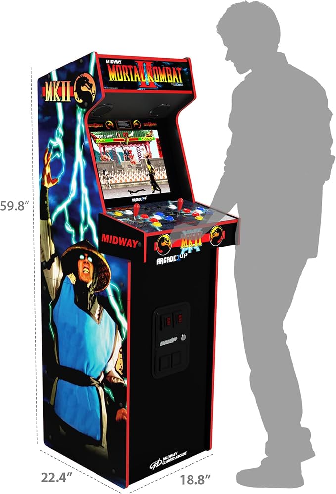 Arcade1Up Mortal Kombat II Deluxe Arcade Machine for Home - 5 Feet Tall - 14 Classic Games