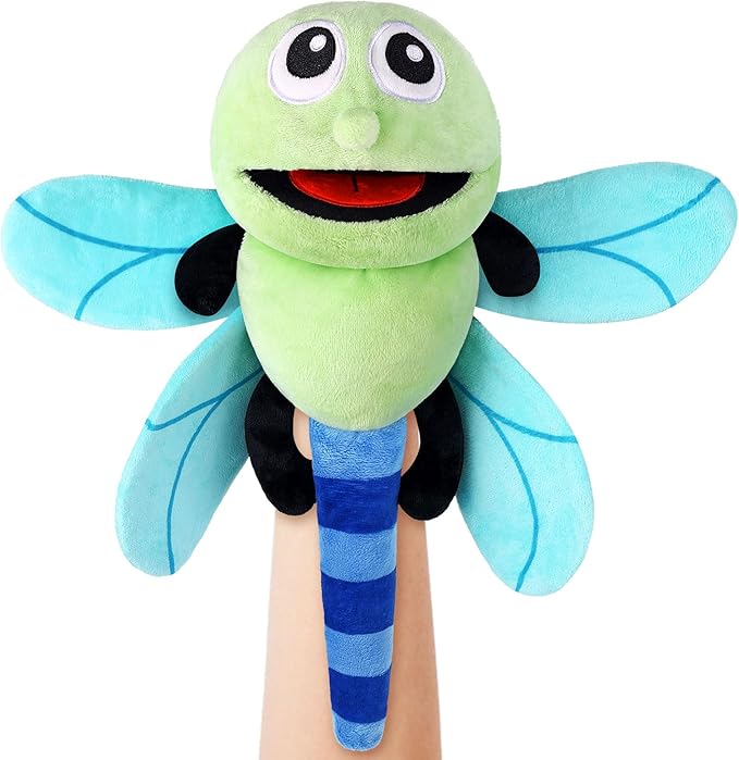 Animal Hand Puppets 11 Inch Insect Plush Ladybug Ant Dragonfly Caterpillar Puppet Toys Role-Play Puppets for Kids Storytelling Imaginative Pretend Play Teaching Preschool(Dragonfly)