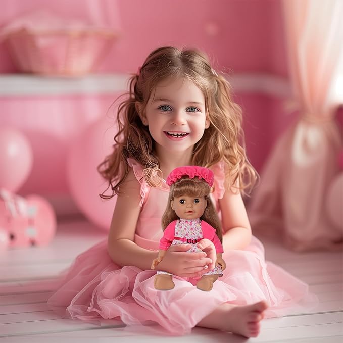 ARTST Doll Clothes,12 inch Baby Doll Clothes[6 Sets](Include 4 Hats + 1 Bowknot ) for 10/11/12 inch Baby