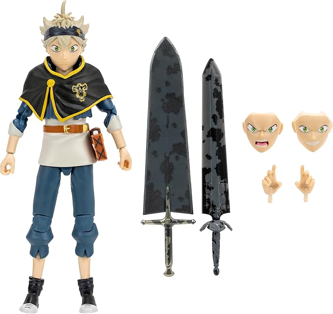 Total Anime Asta - 6.5-Inch Figure with Swappable Faceplates, Alternate Hands, and Sword Accessories