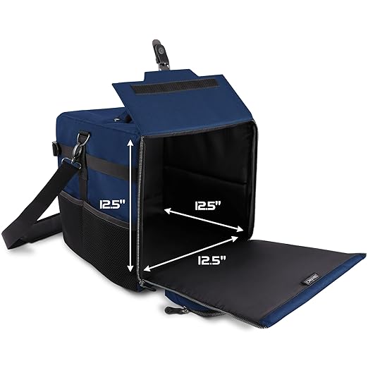 ENHANCE Board Game Shoulder Bag - Collector's Edition Board Game Storage with Shoulder Strap and Accessories Pockets for Dice, Cards, More - Reinforced Carrier Protects Tabletop Games (Dragon Blue)