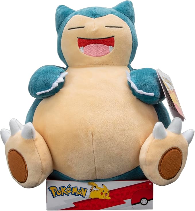 Pokemon 12" Large Snorlax Plush - Officially Licensed - Generation One - Authentic 12-inch Soft Stuffed Animal Toy Figure - Holiday Christmas Stocking Stuffer Gift for Kids, Boys, Girls - 2+