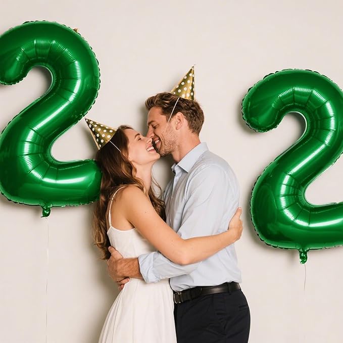 40 Inch Green Number 22 Digital Balloon,Jumbo Mylar Foil Helium Balloon for 22 Balloons for Birthday Party,Wedding Anniversary Party Decorations