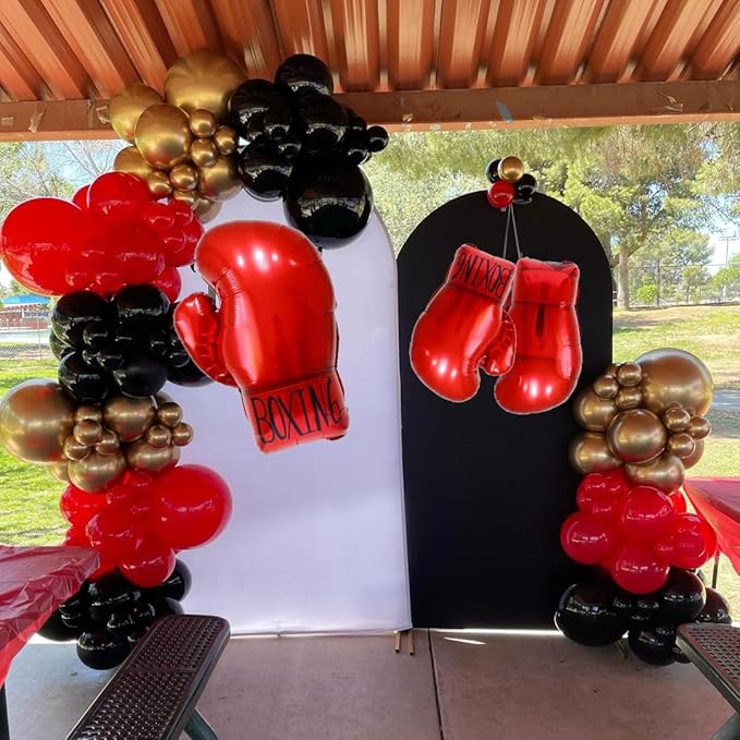 Boxing gloves balloons,boxing party decorations balloons,wrestling birthday party supplies balloon for youth boxing party decor/fight night party balloons