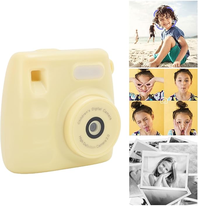 Asixxsix Digital Camera for Kids, 48M 1080P HD Digital Video Camera with Flash and 800mAh Li Battery, Rainproof USB Children Camera for Toddler Teens Students Boys and Girls (Yellow)