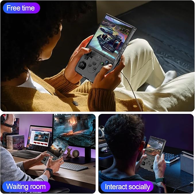 S600 Retro Gaming Console, Retro Handheld Console 4.0'' Screen Linux System, 64G TF Card, Support 30+ Simulators, 3500mAh Rechargeable Portable Pocket Arcade