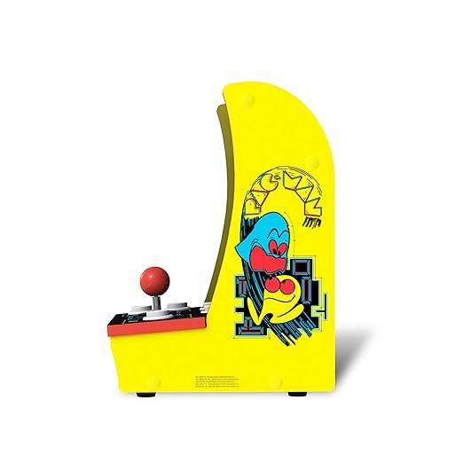 Arcade1Up Pac-Man Countercade Countertop Arcade Machine with 3 Retro Games, 7" LCD Screen and Full Size Real Feel Joysticks and Buttons,