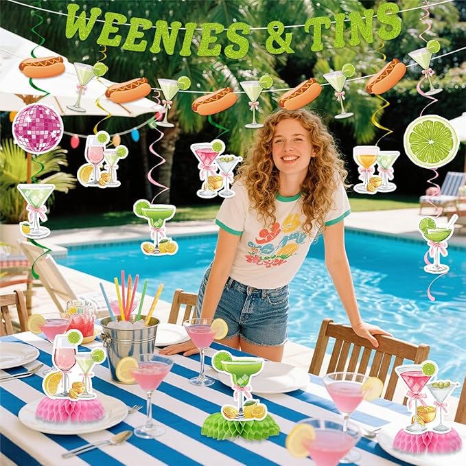 Weenies Tinis Martini Party Decorations Include Weenies Tinis Glitter Banners Hanging Swirls Honeycomb Centerpiece Hot Dog Weenies Tinis Theme Party Supplies For Bachelorette Party