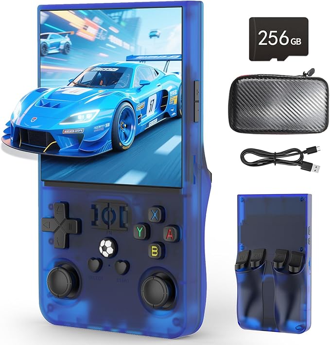 RegiisJoy R36 MAX Handheld Game Console 40250 Games, 4 inch IPS Screen Retro Game Console, Mini Portable Pocket Arcade 4000mAh 256G TF