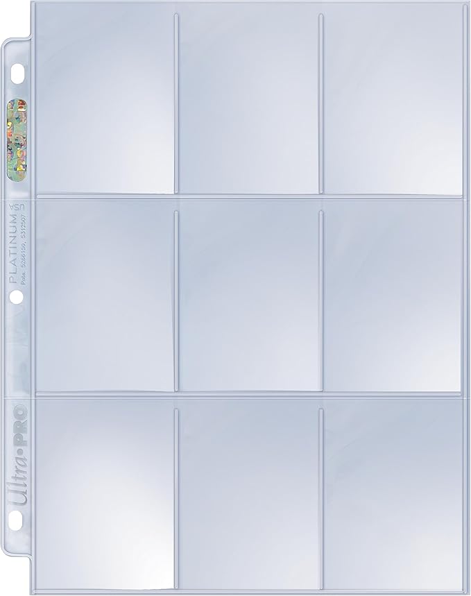 Ultra Pro 9 Pocket Pages Platinum Series - 100 Pages of Card Sleeves for Trading Card Binder and More