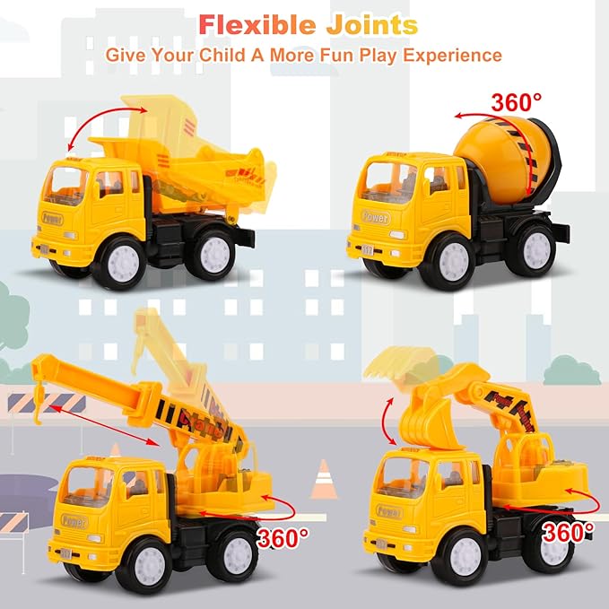 Nicmore Construction Truck Toddler Toys Car: Toys for 1 2 3 4 Year Old Boy 5 in 1 Carrier Toys for Kids Age 1-3 2-4| 18 Months 2 Year Old Boy Christmas Birthday Gifts