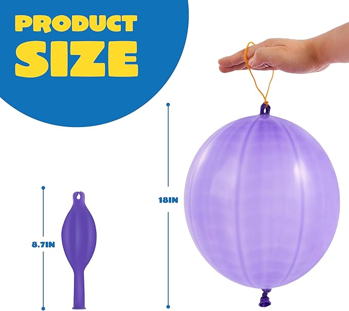 JOYIN 36 Pcs Punch Balloons, Easter Egg Fillers, Heavy Duty Party Favors for Kids, Punching Balloons with Rubber Band Handle for Birthday, Goodie Bags Stuffers, Party Supplies