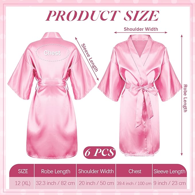 24 Pcs Kids Spa Party Supplies Includes 6 Spa Party Robes 6 Basins 6 Makeup Headband 6 Towels for Sleepover Bath (Pink)