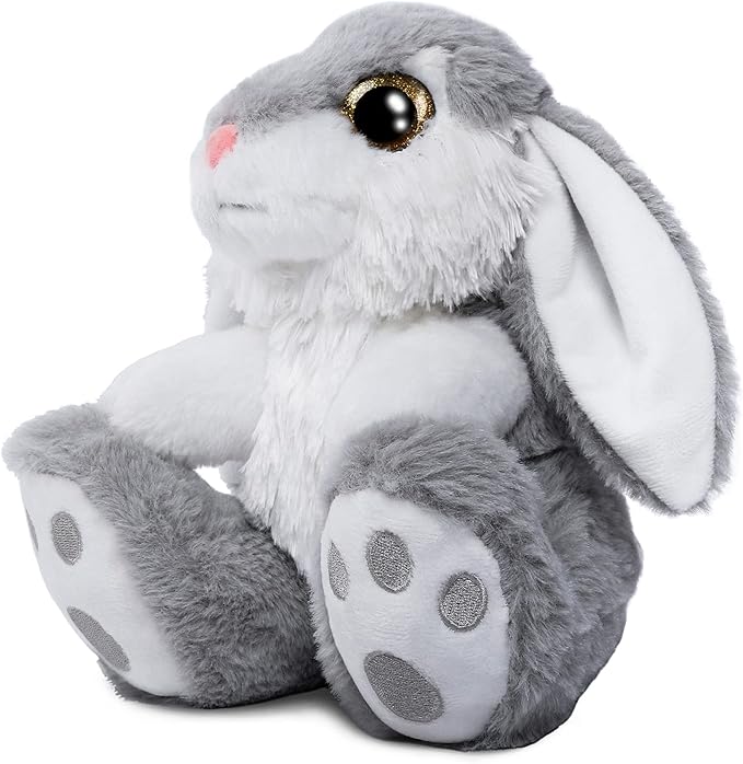 HO-EF Easter Bunny Stuffed Animal, 8.5" Bunny Plush with Floppy Ears, Machine Washable& Softness, Cute Bunny Rabbit Plush Toys for Girls Boys Kids Babies Easter Birthday Gifts Decoration, Gray