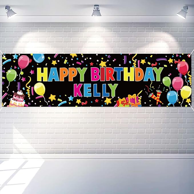 Personalized Birthday Banner Make Your Own Banner Backdrop Custom Birthday Banner Name DIY Colorful Happy Birthdays Banner with Alphabet Stickers for Birthdays Party Backdrop Decoration