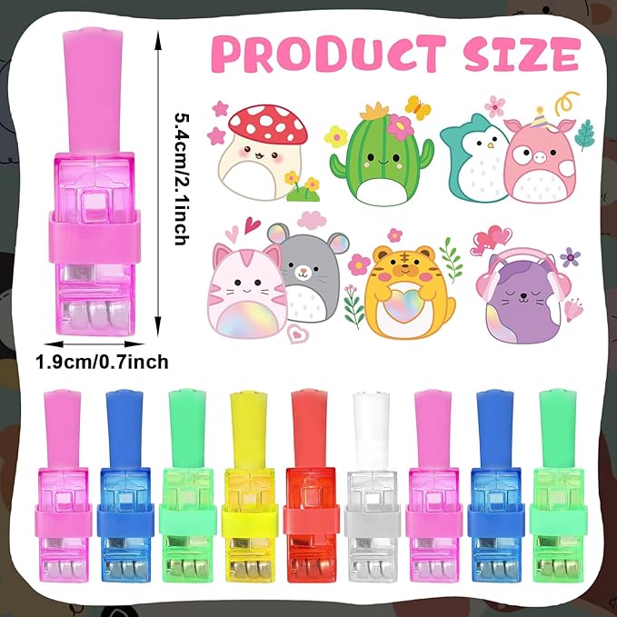 36Pcs Cute Animals LED Finger Lights Kawaii Animals Glow in the Dark Light Up Finger Lights Pink Party Favors Animal Theme Toys Bulk for Kids Cute Animal Birthday Classroom Prize Exchange Gift Supply