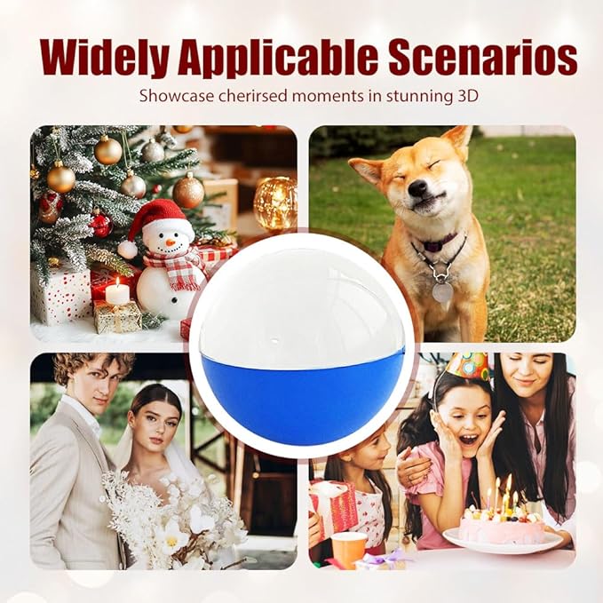 Memory Sphere, 2026 New 2.7" Crystal Ball Video Player, Personalized Digital Memory Display, Uploadable Videos Photos, DIY Gift for Couples Friends Anniversary Birthday Christmas (Blue)