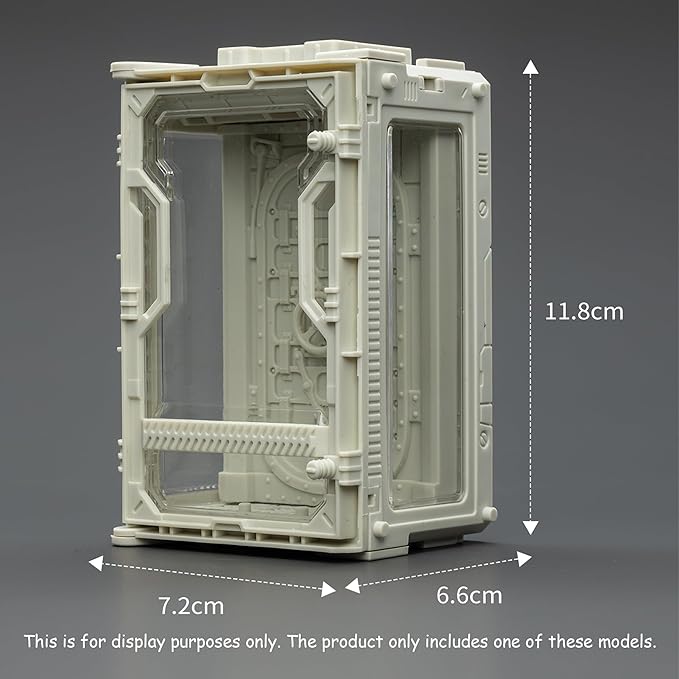 JOYTOY 5'' Display Box,Action Figures Display Case - Individual Soldier Hangar Display Case - Armor White C - Dustproof Collectibles Box Ages 15+