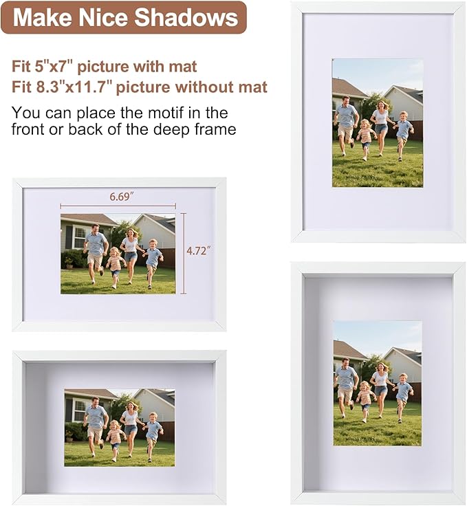 Small Display Case for Mini Figurines, Blind Box Toys | 2" Deep Shadow Box with Adjustable Shelves Tension-Fit DIY | Wall or Tabletop Stage for Small Collectibles, Funko Minis, Mini-Funko | White