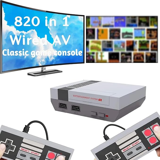 Classic Mini Retro Game Console Built in Classic Video Games,AV Output Handheld Game System with Dual Wired Controllers,Plug and Play.