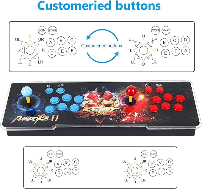 Pandora Treasure 3D Arcade Game Console - 30000 Games Installed, Search Games, Support 3D, 1280x720P, Favorite List, 4 Players Online, 2 Player Controls
