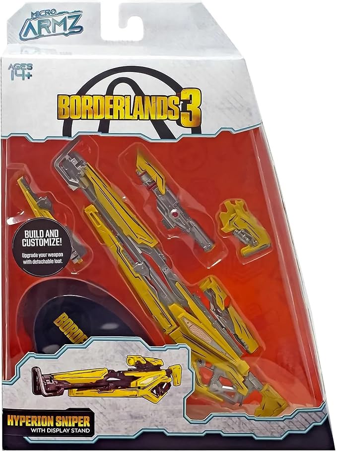 Borderlands 3 MicroArmz Hyperion Sniper Collectible Replica, Customize Your Weapon’s Scope, Barrel, & Stock, Bonus Loot Gun Accessories Included