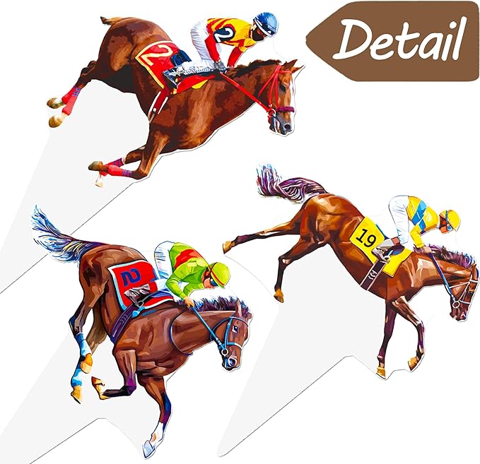 Kentucky Party Derby Day Cupcake Toppers 48PCS Race Horse Party Decorations Horse Derby Day Racehorse Cupcake Picks for Run for the Roses Supplies