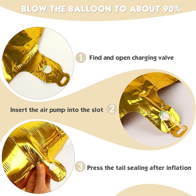40 Inch Gold Number 2 Balloon, Giant 2 Number Balloons for 2nd Birthday Decorations, Party Supplies for Baby Boy Girl, Gold Party Decor