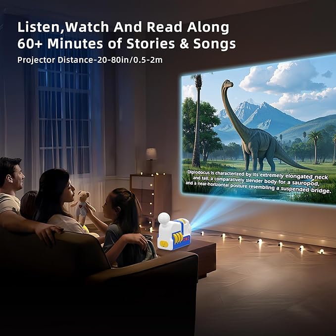 Story Projector for Kids - Educational Storybook Projector,Kids Story Projector with 32 Stories,White Noise & Night Light,Bedtime Story Player,Story Telling Toy for Toddlers Boys Girls Gifts Ages 3+