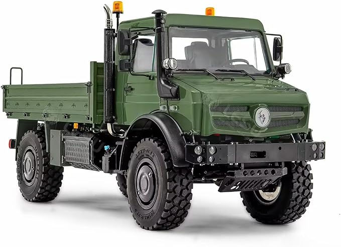 U4023 LESU 4Wd 1/14 Remote Control Off Road Car Metal RC ATV Light Truck Model Differential Locks Wheel Hub Reduction No Battery Hobby Grade Model for Ages 14+(Sage Green)